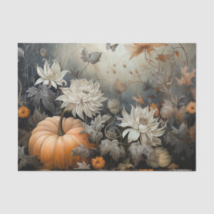 Papel De Seda Abóbora de Halloween de Outono com Decoupage de Fl