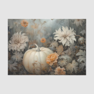 Papel De Seda Abóbora de Halloween de Outono com Decoupage de Fl