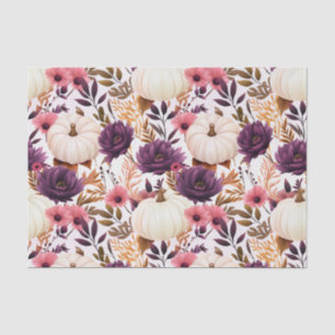 Papel De Seda Abóbora de outono e Flores caem na janela de disso