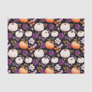 Papel De Seda Abóbora de outono e Flores caem na janela de disso