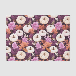 Papel De Seda Abóbora de outono e Flores caem na janela de disso