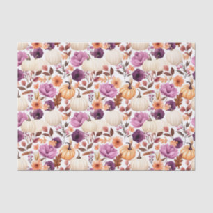 Papel De Seda Abóbora de outono e Flores caem na janela de disso