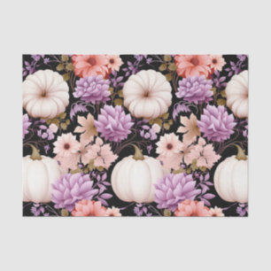 Papel De Seda Abóbora de outono e Flores caem na janela de disso