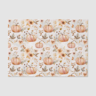 Papel De Seda Abóbora de outono e Flores caem na janela de disso