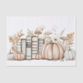 Papel De Seda Abóbora de outono e Flores caem na janela de disso