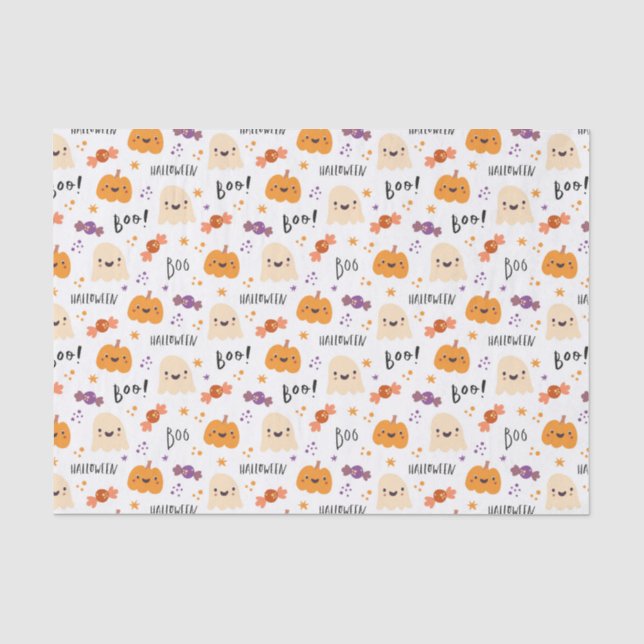 Papel De Seda Abóbora Fantasma (Frente )
