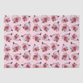 Papel De Seda Abóbora rosa queda padrão floral de aquarela outon