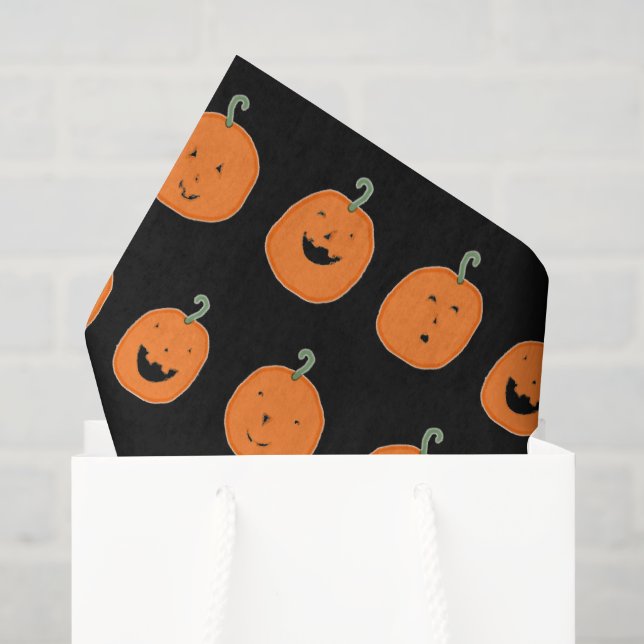 Papel De Seda Abóboras de Halloween Fofas (Sacola de presentes)