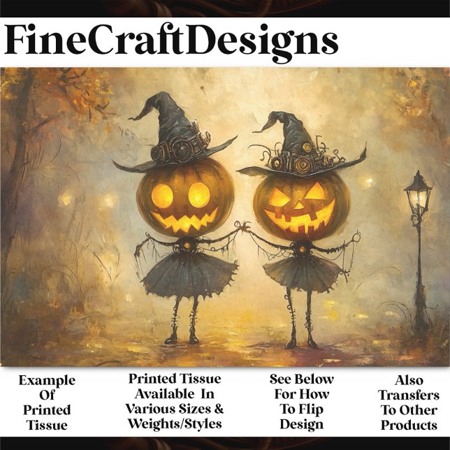 Papel De Seda Abóboras de Halloween Steampunk Bruxas AA8 Decoupa (Criador carregado)