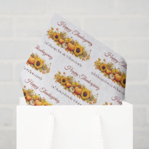Papel De Seda Abóboras Girassóis Feliz Dia de Ação de Graças Per