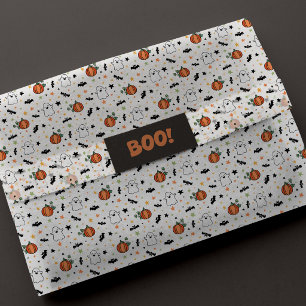 Papel De Seda Abóboras Morcegos Fantasmas Padrão Fofo de Hallowe
