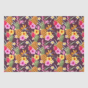 Papel De Seda Abolhas Tropicais De Abacaxi E Flor