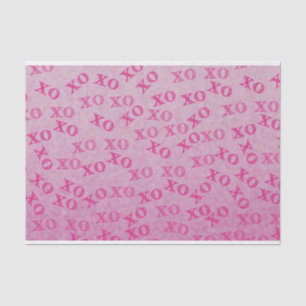 Papel De Seda Abraços E Beijos XO XO Rosa