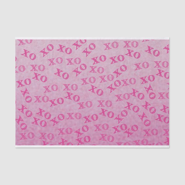 Papel De Seda Abraços E Beijos XO XO Rosa (Frente )