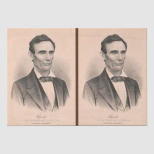 Papel De Seda Abraham Lincoln Eleito Presidente da Lituânia 1860