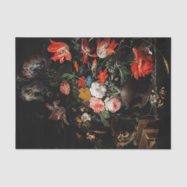 Papel De Seda Abraham Mignon O Buquê Invertido. Floral (Frente )