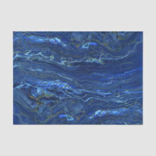 Papel De Seda Abstração de Acrírio de Mármore Dourado Azul e Fau