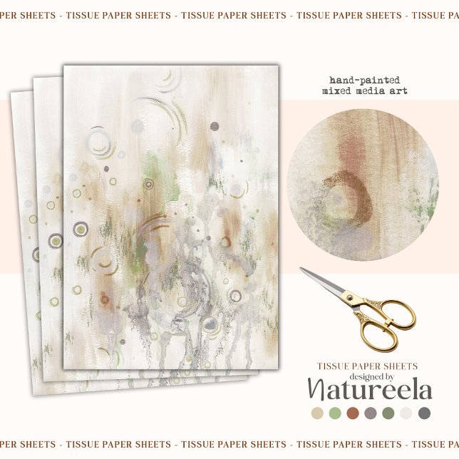 Papel De Seda Abstract Beige Gray Decoupage Tissue Paper (Criador carregado)