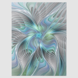 Papel De Seda Abstract Blue Green Butterfly Fantasy Fractal Art