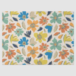 Papel De Seda Abstract Hand-Drawn Boho Floral Pattern