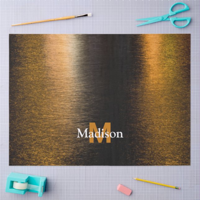 Papel De Seda Abstract lights sea shiny bronzed Monogram (Arte )