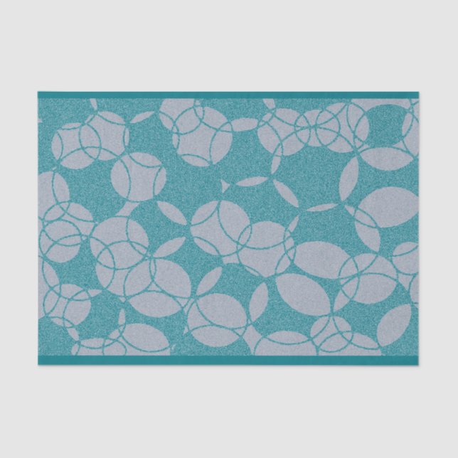 Papel De Seda Abstract Teal Circles Pattern (Frente )