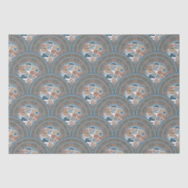 Papel De Seda Abstrato Acento Mandala Art Deco Scallop