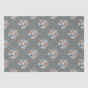 Papel De Seda Abstrato Acento Mandala Art Deco Scallop