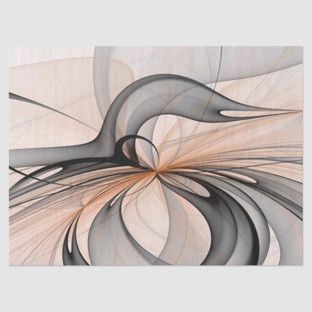 Papel De Seda Abstrato Anthracite Cinza Siena Moderna Arte Fract (Frente )