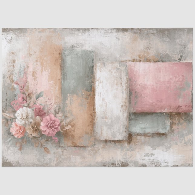 Papel De Seda Abstrato Art College - Descamação dos Florais (Frente )