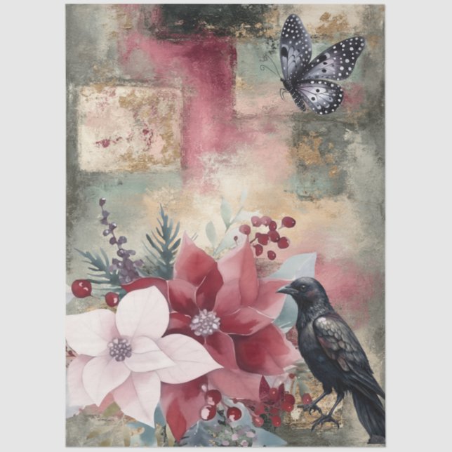 Papel De Seda Abstrato Art College - Descamação dos Florais (Frente )