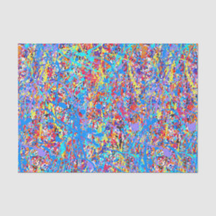 Papel De Seda Abstrato azul brilhante do Splatter da pintura