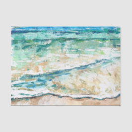 Papel De Seda Abstrato Beach Coasteline Trabalho de arte