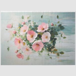 Papel De Seda Abstrato Blush Pink Buquê Decoupage