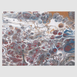 Papel De Seda Abstrato Branco de Cobre Vermelho Azul