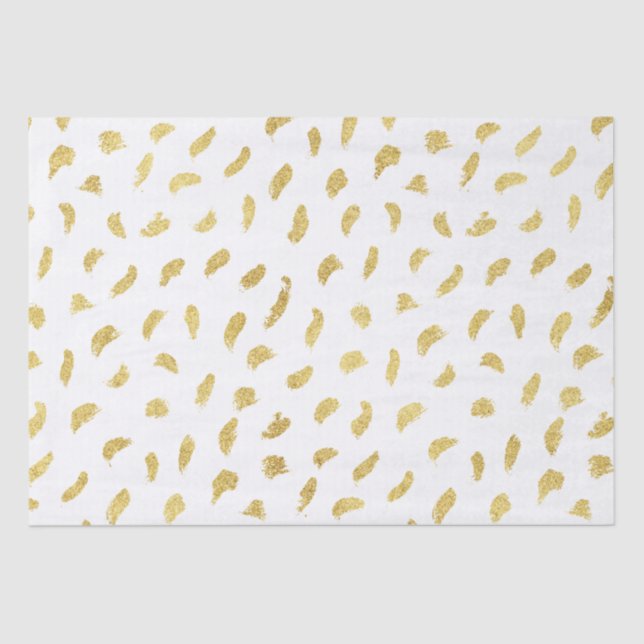 Papel De Seda Abstrato Branco Dourado e bonito (Frente )