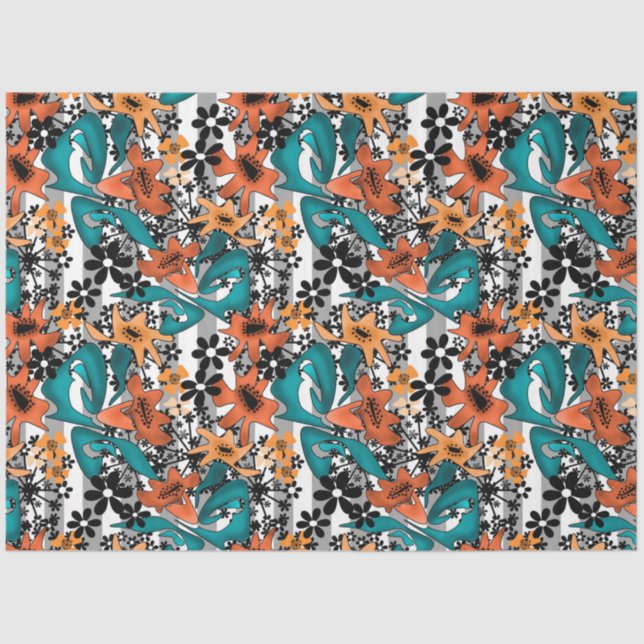 Papel De Seda Abstrato brilhante animação de flores bonitinhas (Frente )