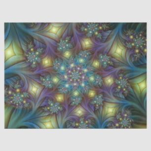 Papel De Seda Abstrato brilhante brilhante Arte Fractal Roxa