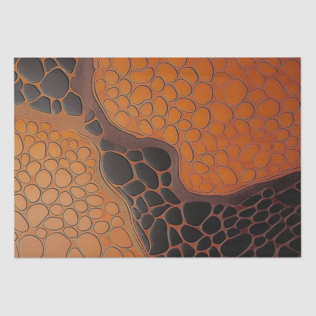 Papel De Seda Abstrato Brown & Black Texture TortoiseShell (Frente )