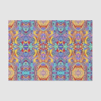 Papel De Seda Abstrato Caleidoscópio Coruja em cores primárias b