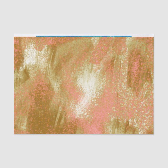Papel De Seda Abstrato castanho Dourado laranja (Frente )