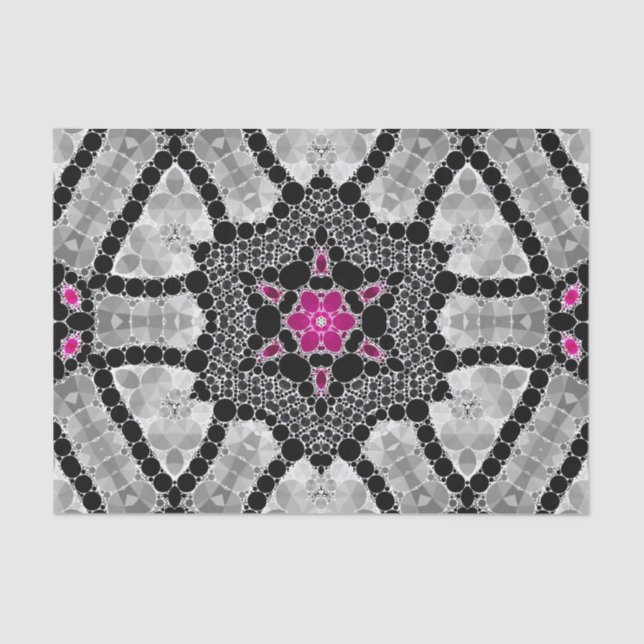 Papel De Seda Abstrato da flor de Bling (Frente )