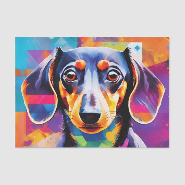 Papel De Seda Abstrato dachshund (Frente )