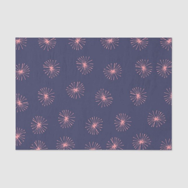 Papel De Seda Abstrato Dandelions Purple (Frente )
