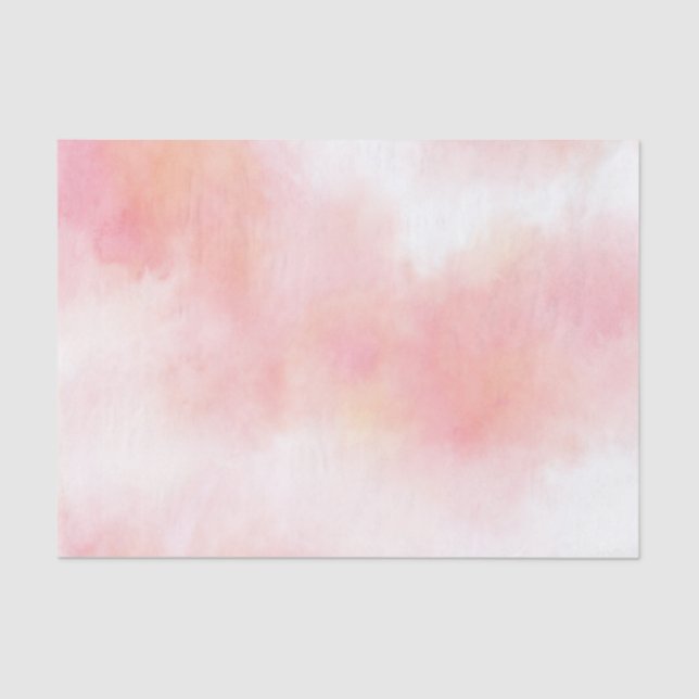 Papel De Seda Abstrato de Aquarela Branca Rosa-Rosa (Frente )