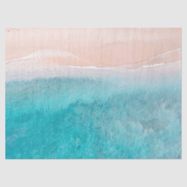 Papel De Seda Abstrato de Aquarela Oceânica 17x23 (Frente )