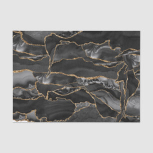 Papel De Seda abstrato de brilho preto e dourado