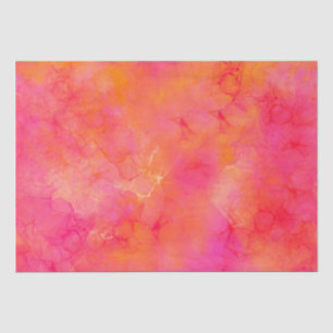 Papel De Seda Abstrato de Cor de Água Arte Cor de Rosa Laranja M
