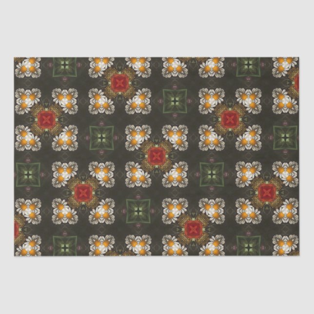 Papel De Seda Abstrato de cruz festiva vermelha (Frente )