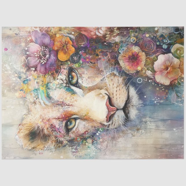 Papel De Seda Abstrato de Dissociação Liões Enfrentam Elemento A (Frente )